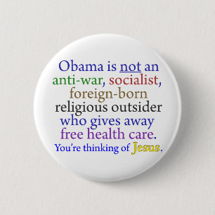 Obama & Jesus Ronde Button 5,7 Cm