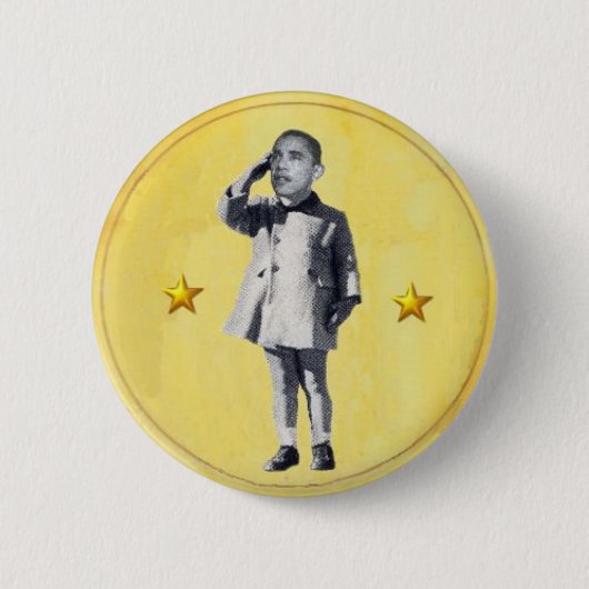 Obama-JFK, Jr. Gold Star pin Ronde Button 5,7 Cm (Voorkant)