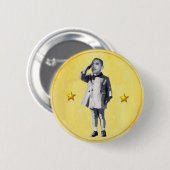 Obama-JFK, Jr. Gold Star pin Ronde Button 5,7 Cm (Voorkant /achterkant)