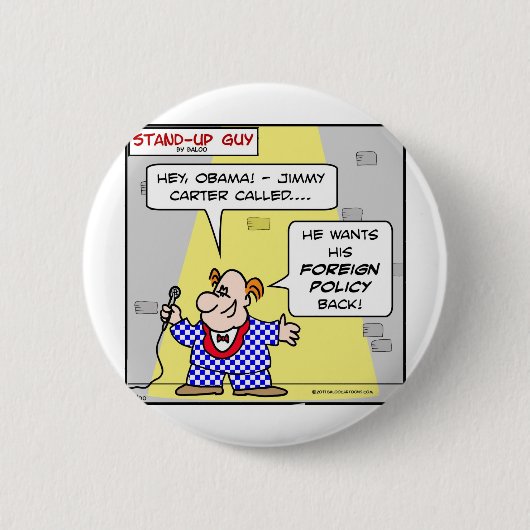 obama jimmy carter noemt buitenlands beleid terug ronde button 5,7 cm (Voorkant)