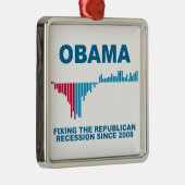 Obama Job Growth Graph Metalen Ornament (Rechts)