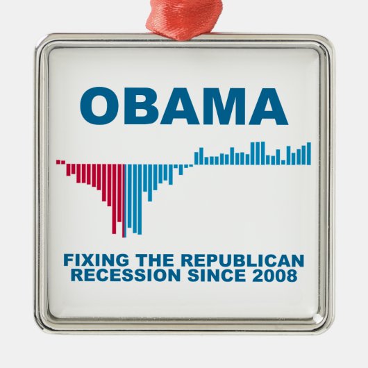 Obama Job Growth Graph Metalen Ornament (Voorkant)
