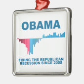 Obama Job Growth Graph Metalen Ornament (Links)