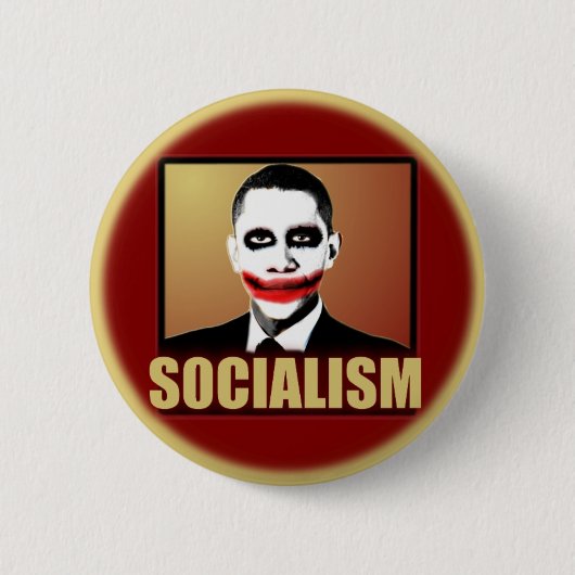 Obama Joker - Socialisme Ronde Button 5,7 Cm (Voorkant)