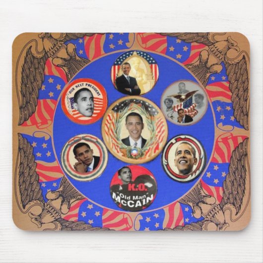Obama Kaleidoscope Mousepad Muismat (Voorkant)
