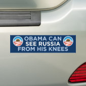 Obama kan Rusland zien van zijn Knees Bumpersticke Bumpersticker (Op auto)