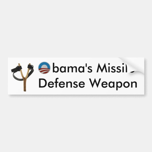 Obama katapult raketverdedigingswapen bumpersticker (Voorkant)