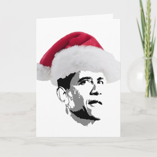 Obama Kerstman Kerstman Feestdagen Kaart (Voorkant)