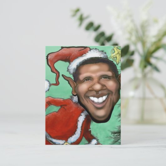 Obama Kerstmis Feestdagenkaart (Staand voorkant)