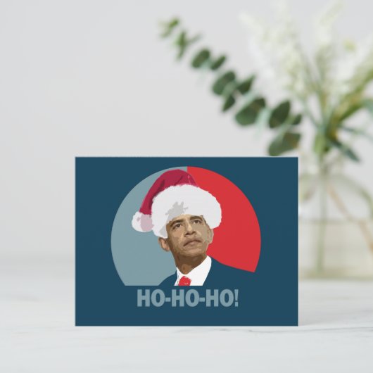 Obama Kerstmis Ho Ho Ho Feestdagenkaart (Staand voorkant)
