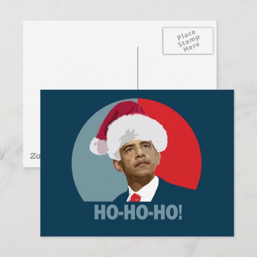 Obama Kerstmis Ho Ho Ho Feestdagenkaart (Voorkant / Achterkant)