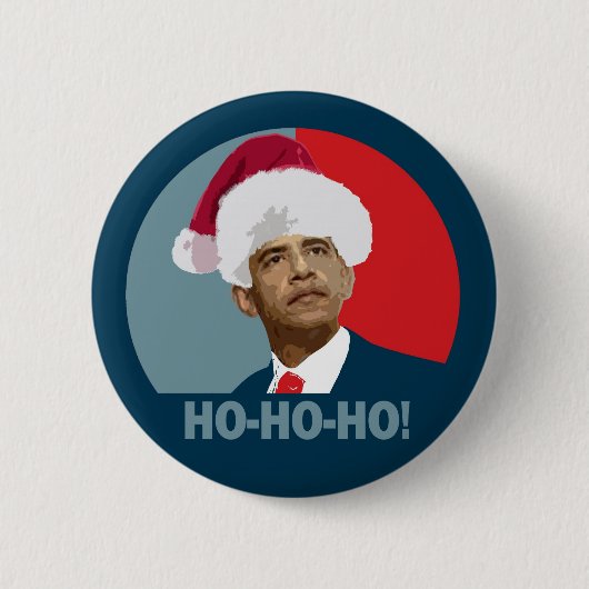 Obama Kerstmis Ho Ho Ho Ronde Button 5,7 Cm (Voorkant)