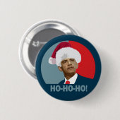 Obama Kerstmis Ho Ho Ho Ronde Button 5,7 Cm (Voorkant /achterkant)