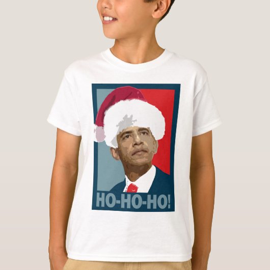 Obama Kerstmis Ho Ho Ho T-shirt (Voorkant)