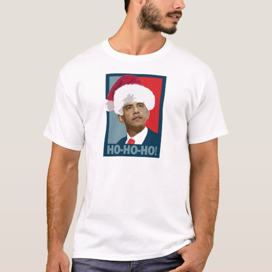 Obama Kerstmis Ho Ho Ho T-shirt (Voorkant)