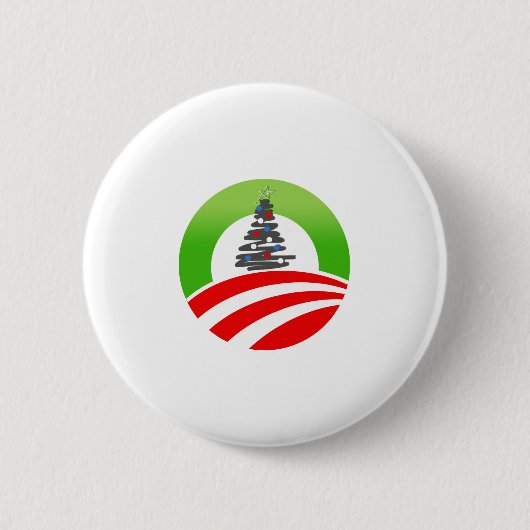 Obama Kerstmis Ronde Button 5,7 Cm (Voorkant)