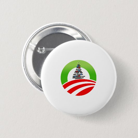 Obama Kerstmis Ronde Button 5,7 Cm (Voorkant /achterkant)