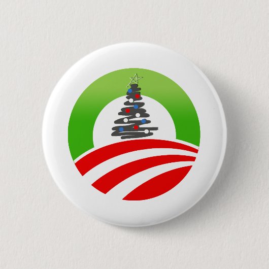 Obama Kerstmis Ronde Button 5,7 Cm (Voorkant)