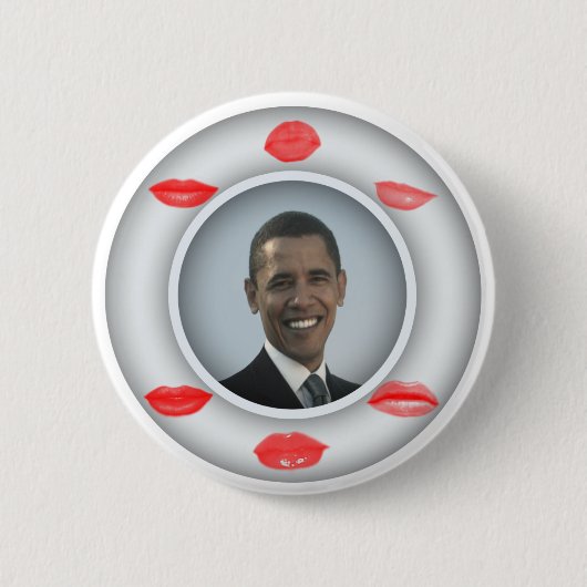 Obama Kisses Ronde Button 5,7 Cm (Voorkant)