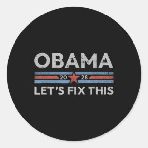 Obama laat dit oplossen, Obama retro patriottisch Ronde Sticker