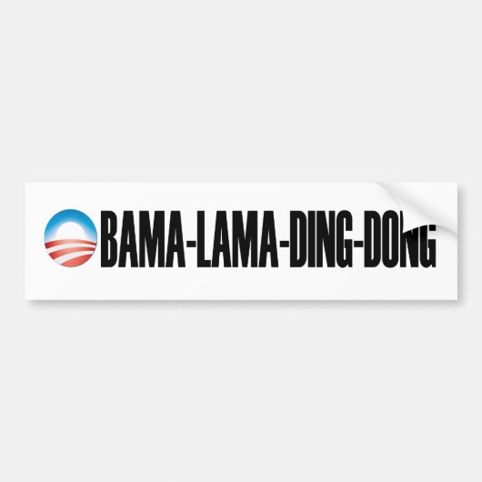 obama-lama-ding-dong Bumpersticker (Voorkant)