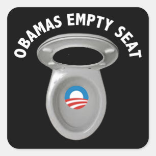 Obama Lege Stoel - Toiletbril Vierkante Sticker