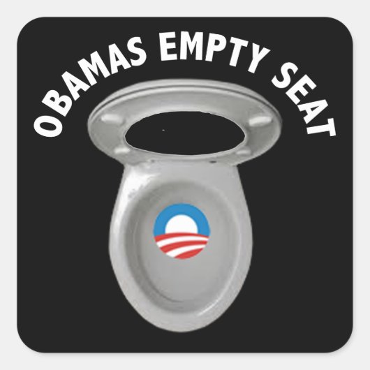 Obama Lege Stoel - Toiletbril Vierkante Sticker (Voorkant)