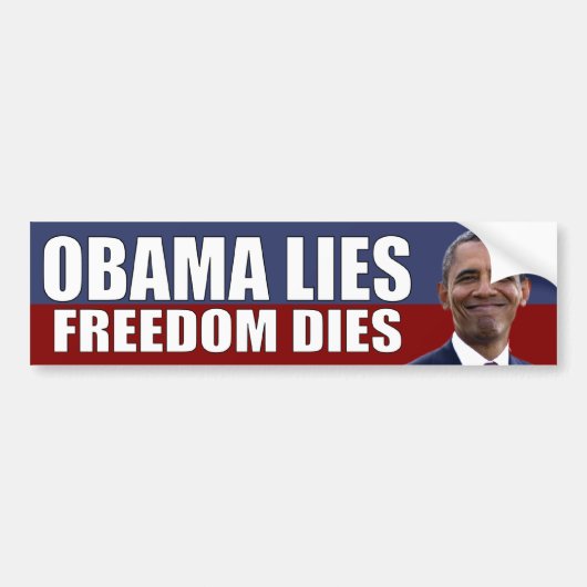 Obama Les - Freedom Dies Bumpersticker (Voorkant)