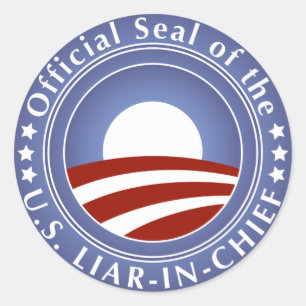 Obama Liar-in-Chief Ronde Sticker