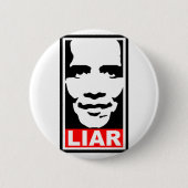 Obama: Liar Ronde Button 5,7 Cm (Voorkant)