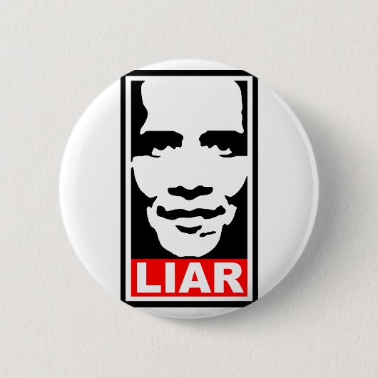 Obama: Liar Ronde Button 5,7 Cm (Voorkant)