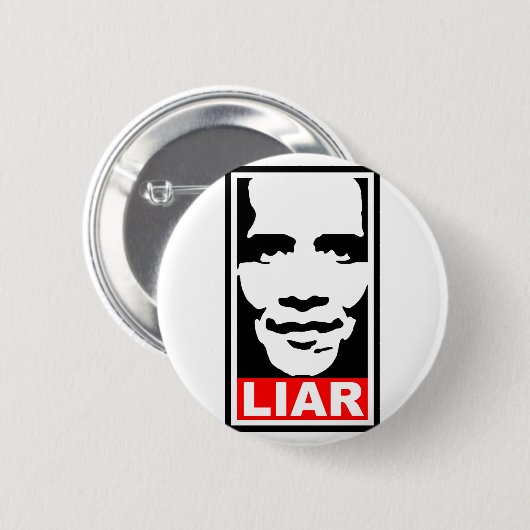Obama: Liar Ronde Button 5,7 Cm (Voorkant /achterkant)