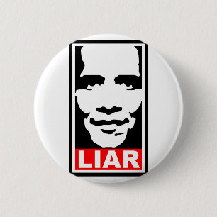 Obama: Liar Ronde Button 5,7 Cm