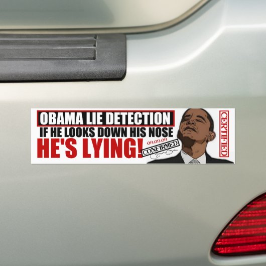 "Obama Lie Detector" Bumpersticker (Op auto)