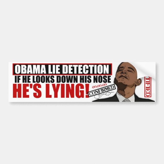 "Obama Lie Detector" Bumpersticker (Voorkant)