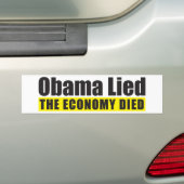 Obama Lied, de economie is dood Bumpersticker (Op auto)