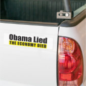 Obama Lied, de economie is dood Bumpersticker (Op Truck)