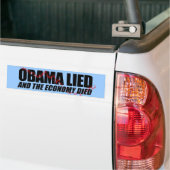 Obama Lied en de Economie stierven Bumpersticker (Op Truck)