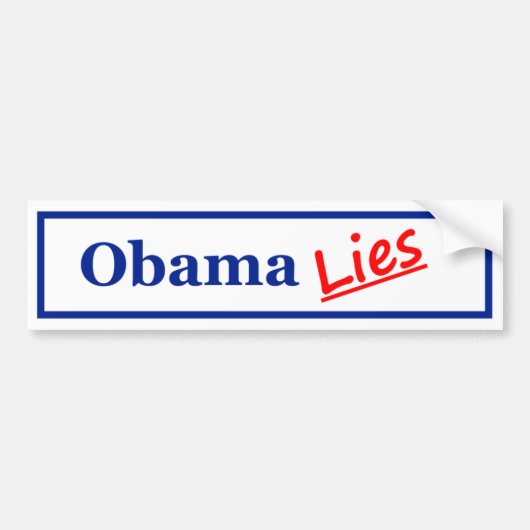 Obama Lies 3 Bumpersticker (Voorkant)