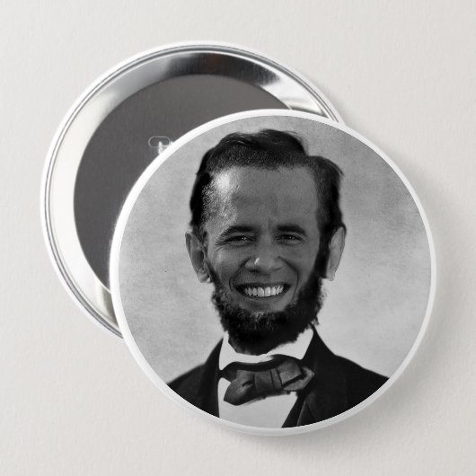 OBAMA LINCOLN RONDE BUTTON 4,0 CM (Voorkant /achterkant)