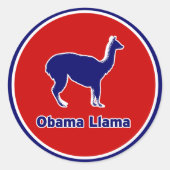 Obama Llama Blauw overzicht Sticker (Voorkant)