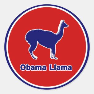 Obama Llama Blauw overzicht Sticker