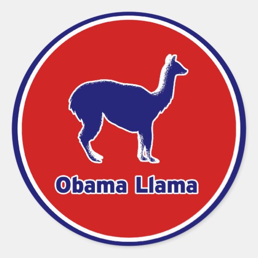 Obama Llama Blauw overzicht Sticker (Voorkant)