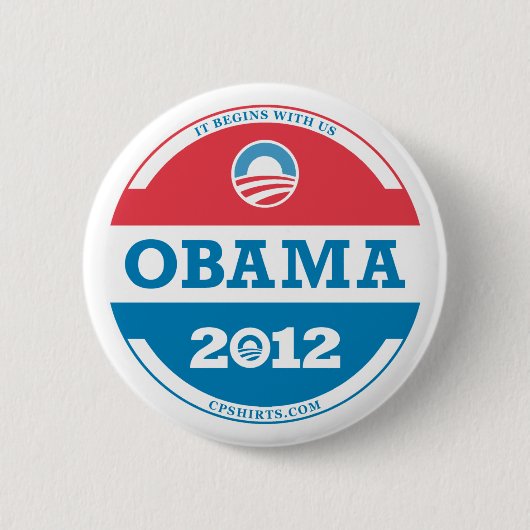 Obama Logo 2012 Ronde Button 5,7 Cm (Voorkant)
