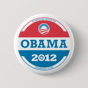 Obama Logo 2012 Ronde Button 5,7 Cm