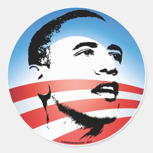Obama Logo - Duidelijk Ronde Sticker (Voorkant)
