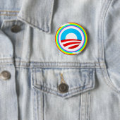 OBAMA LOGO en RAINBOW CIRCLE BUTTON (In situ)