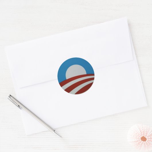 Obama-logo Ronde Sticker (Envelop)