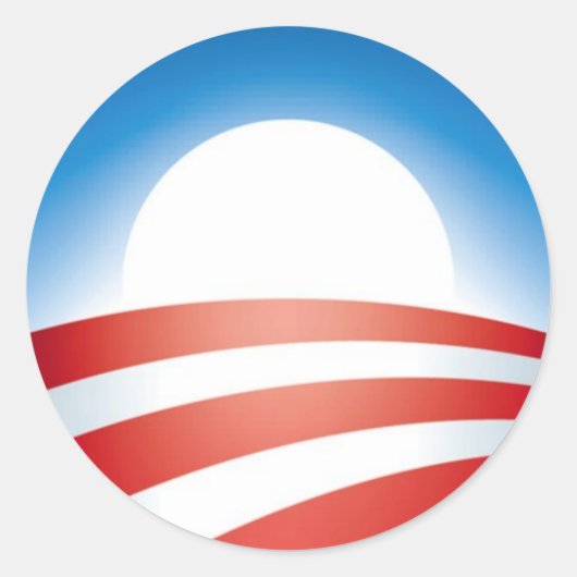 Obama Logo Ronde Sticker (Voorkant)