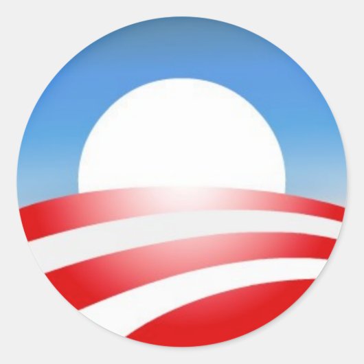 Obama Logo Ronde Sticker (Voorkant)
